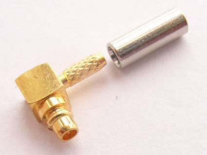 50ohm MMCX connector male right angle rf coaxial connector mmcx crimp for RG cable
